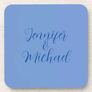 Wedding Professional Classical Blue Calligraphy Coaster