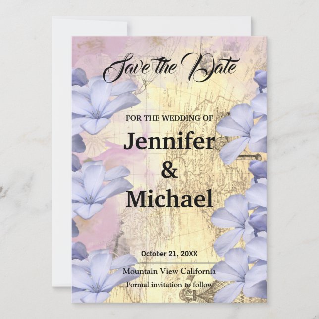 Wedding Professional Classical Floral Save The Date (Front)