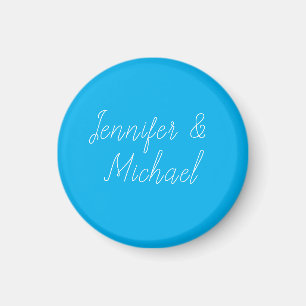 Wedding Professional Classical Handwriting Blue Magnet
