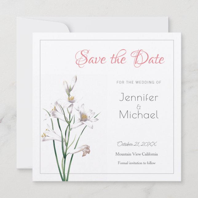 Wedding Professional Flower Design Save the Date Invitation (Front)