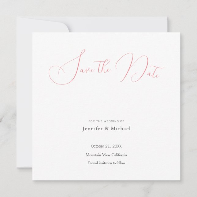 Wedding Professional Minimalist Cute Save the Date Invitation (Front)