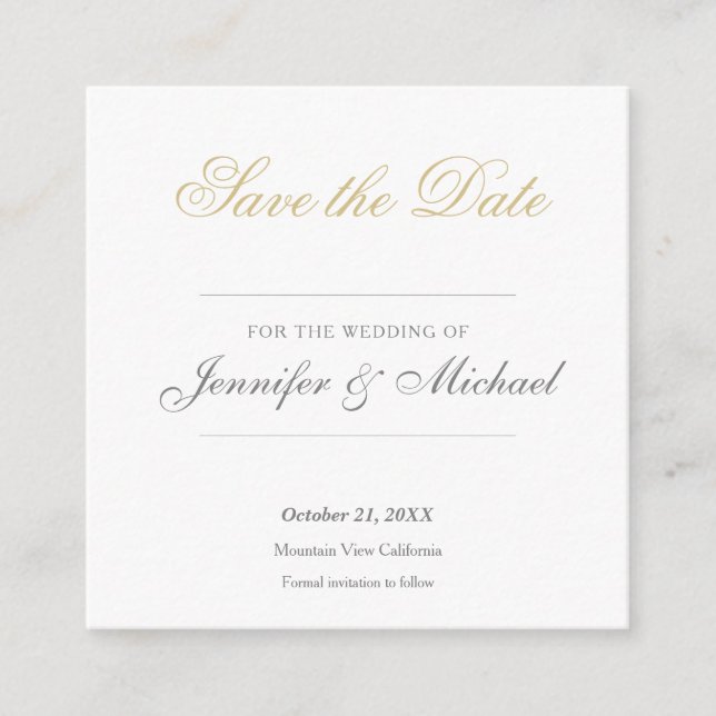 Wedding Professional Minimalist Enclosure Card (Front)