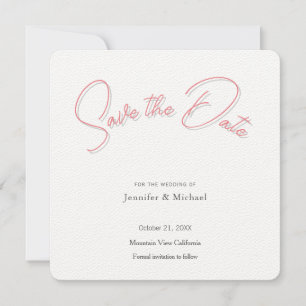 Wedding Professional Minimalist Plain Modern Save The Date