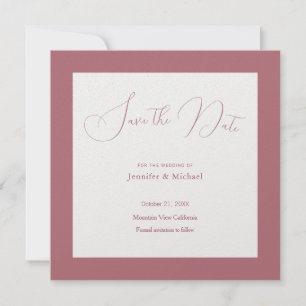 Wedding Professional Minimalist Rose Gold Colour Save The Date