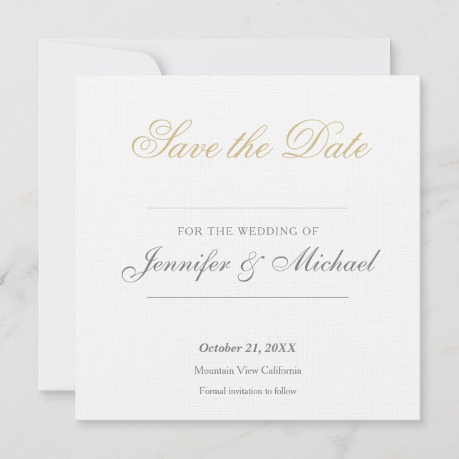 Wedding Professional Minimalist Save The Date (Front)