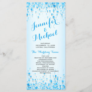 Wedding Program Aqua Blue Confetti Programme