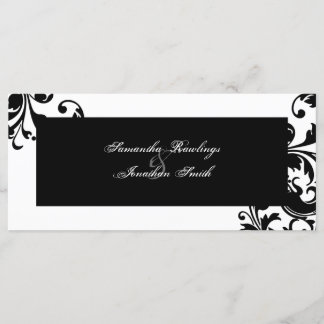 Wedding Program - Black and White Leafy Floral Programme