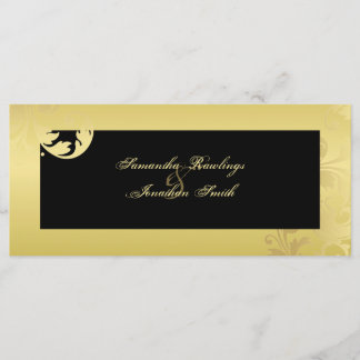 Wedding Program - Black & Gold Shimmer Floral Programme
