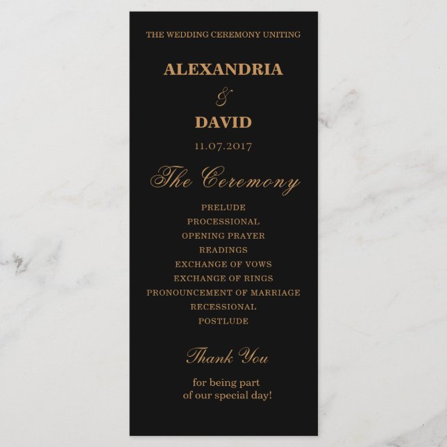 Wedding Program Black Red Dark Floral Programme (Front)