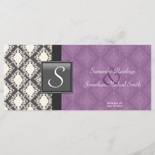 Wedding Program - Black White Damask Monogram Programme