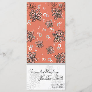 Wedding Program - Black & White Floral Swirl Programme