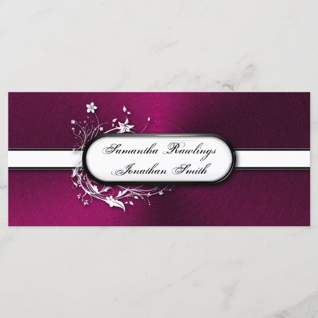 Wedding Program - Bold Metallic Floral Swirls Programme (Front)