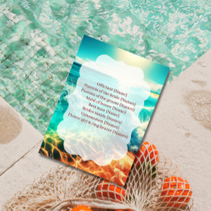  Wedding Program Ceremony Beach Template