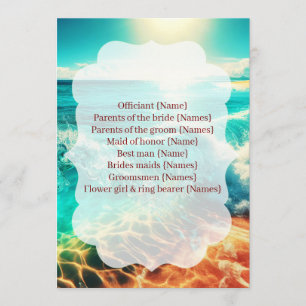  Wedding Program Ceremony Beach Template
