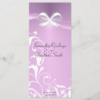 Wedding Program - Classy Purple Satin Ribbon Programme