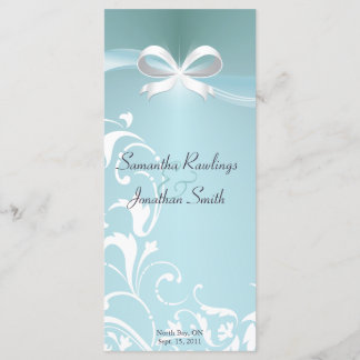 Wedding Program - Classy Teal Satin Ribbon Programme