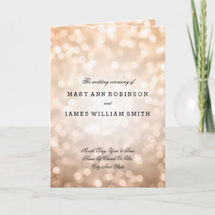 Wedding Program Copper Glitter Lights Programme