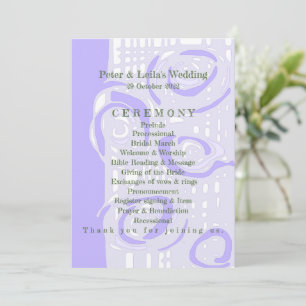 Wedding Program Culture Mosaic Floral Lavender 1 Programme