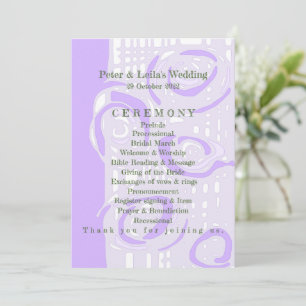 Wedding Program Culture Mosaic Floral Lilac 1 Programme