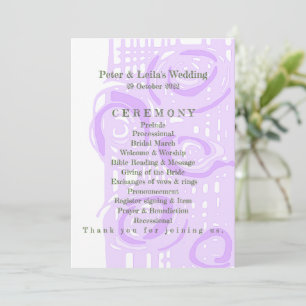 Wedding Program Culture Mosaic Floral Lilac 4 Programme