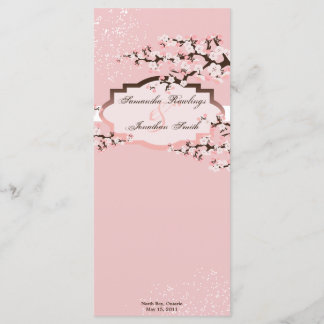 Wedding Program - Elegant Pink Cherry Blossoms Programme