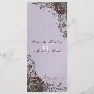 Wedding Program Elegant Purple Red Shattered Rose Programme