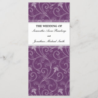 Wedding Program - Elegant Purple Victorian Floral Programme