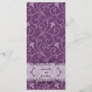 Wedding Program - Elegant Purple Victorian Floral Programme