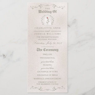 WEDDING PROGRAM   Elegant Red Rose of Beauty Programme