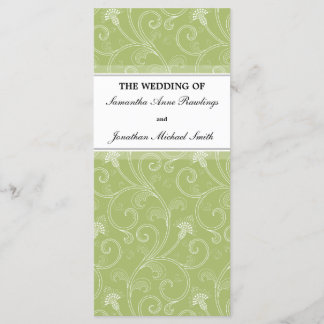 Wedding Program - Elegant Sage Green Victorian Programme