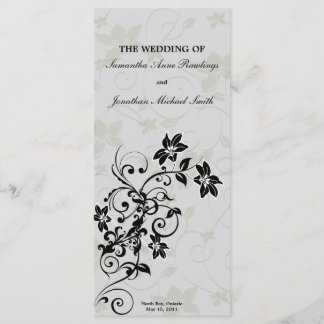 Wedding Program - Elegant Silver Floral Programme