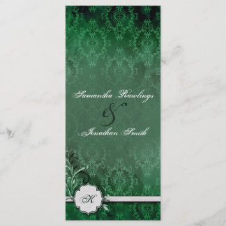 Wedding Program - Elegant Vintage Monogram Damask Programme