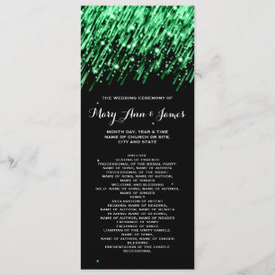 Wedding Program Falling Stars "Emerald Green" Programme