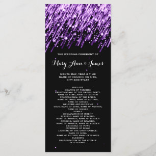 Wedding Program Falling Stars Purple Programme