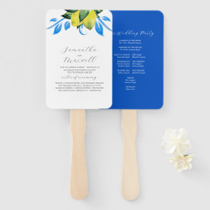 Wedding Program Fan Botanical Lemons Leaves