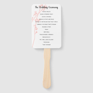 Wedding Program Fan Floral Any Custom Colour