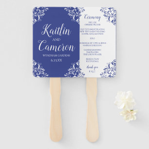 Wedding Program Fan Nadine (Royal Blue) 4x6
