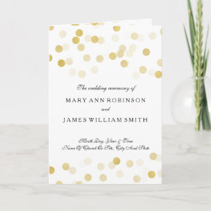 Wedding Program Faux Gold Foil Glitter Lights Programme