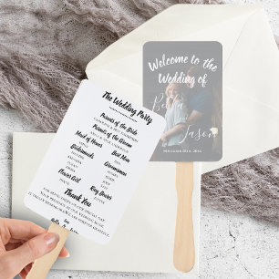 Wedding Program Faux Vellum Elegant Wedding Day Hand Fan