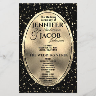 Wedding Program   Gold and Black