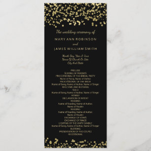 Wedding Program Gold Foil Confetti Programme