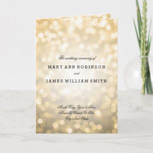Wedding Program Gold Glitter Lights Programme