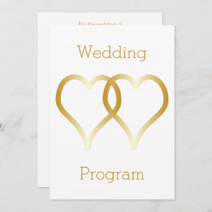 Wedding Program Gold Hearts Programme