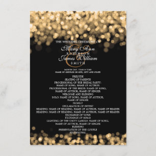 Wedding Program Gold Lights Invitation