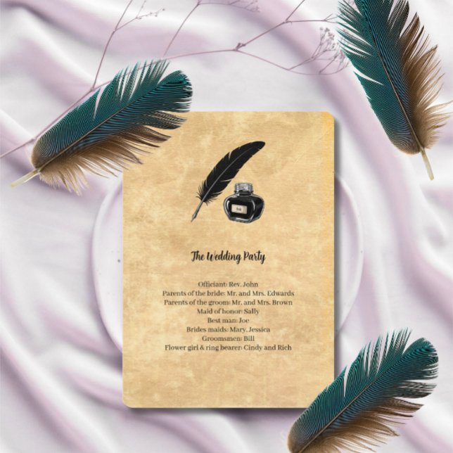 Wedding Program Gothic Quill  Programme (Creator Uploaded)