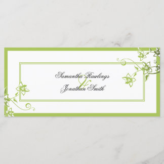 Wedding Program - Green & White Delicate Floral Programme
