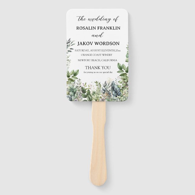Wedding Program Hand Fan (Front)