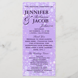 Wedding Program Lavender Champagne Bubbles Programme