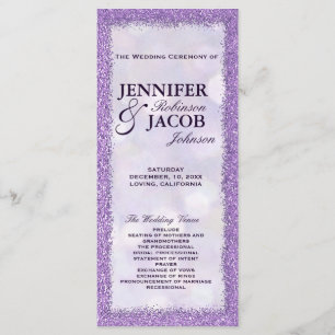 Wedding Program   Lavender with Glitter Frame Programme