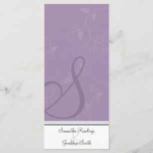Wedding Program - Monogram Lavender Purple Floral Programme